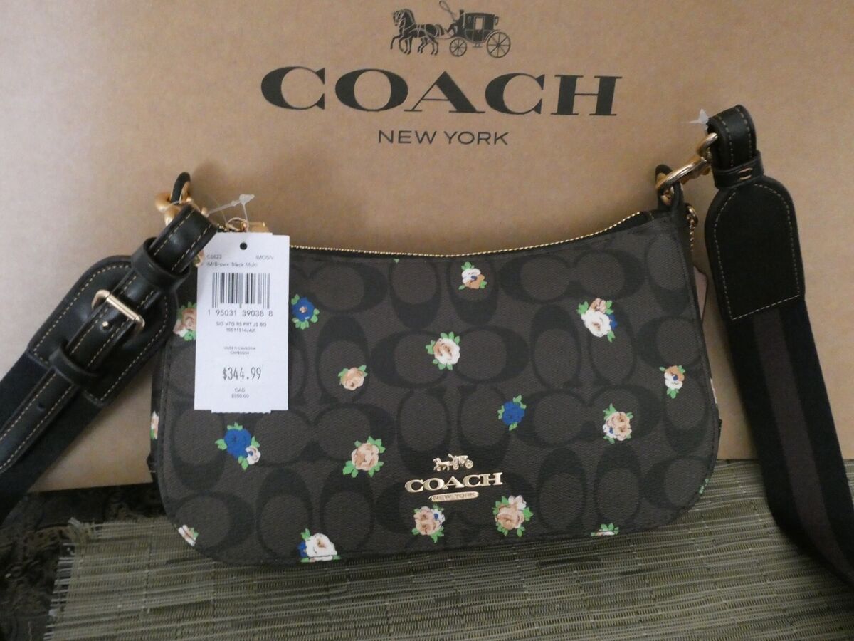 COACH Jes Brown Floral Print Crossbody bag C6823 New w/Tag COACH Jes Brown Floral Print Crossbody bag C6823 New w/Tag
