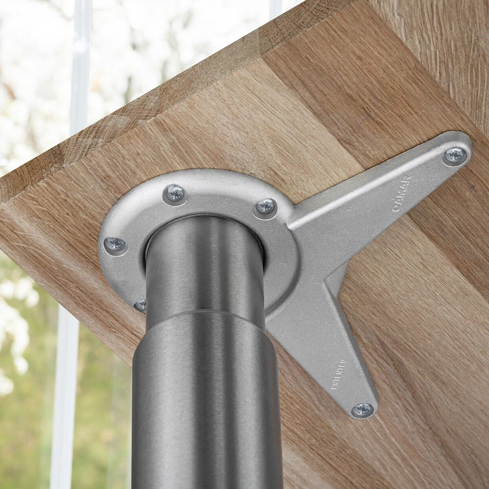 4x Häfele Pies de Mesa Tischbein Pie Altura Regulable 700-880 MM Plata 150 KG - Imagen 4 de 4