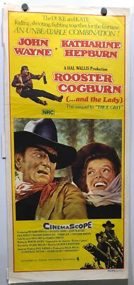 ORIGINAL DAYBILL MOVIE POSTER - ROOSTER COGBURN and The Lady  - John Wayne, K...