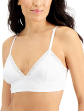 Jenni On Repeat Wide Lace Bralette, Bright White, Large