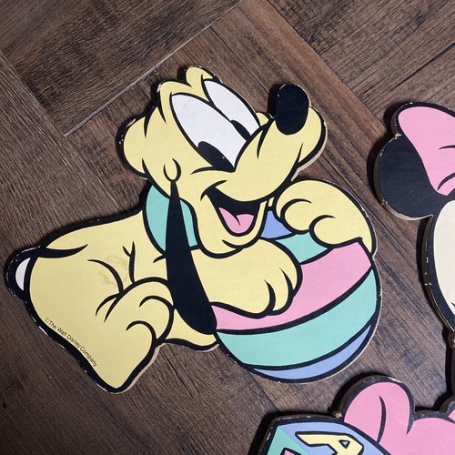 Vintage Disney Nursery Decor Baby MINNIE and PLUTO Girl Wall Hangers - Picture 3 of 6