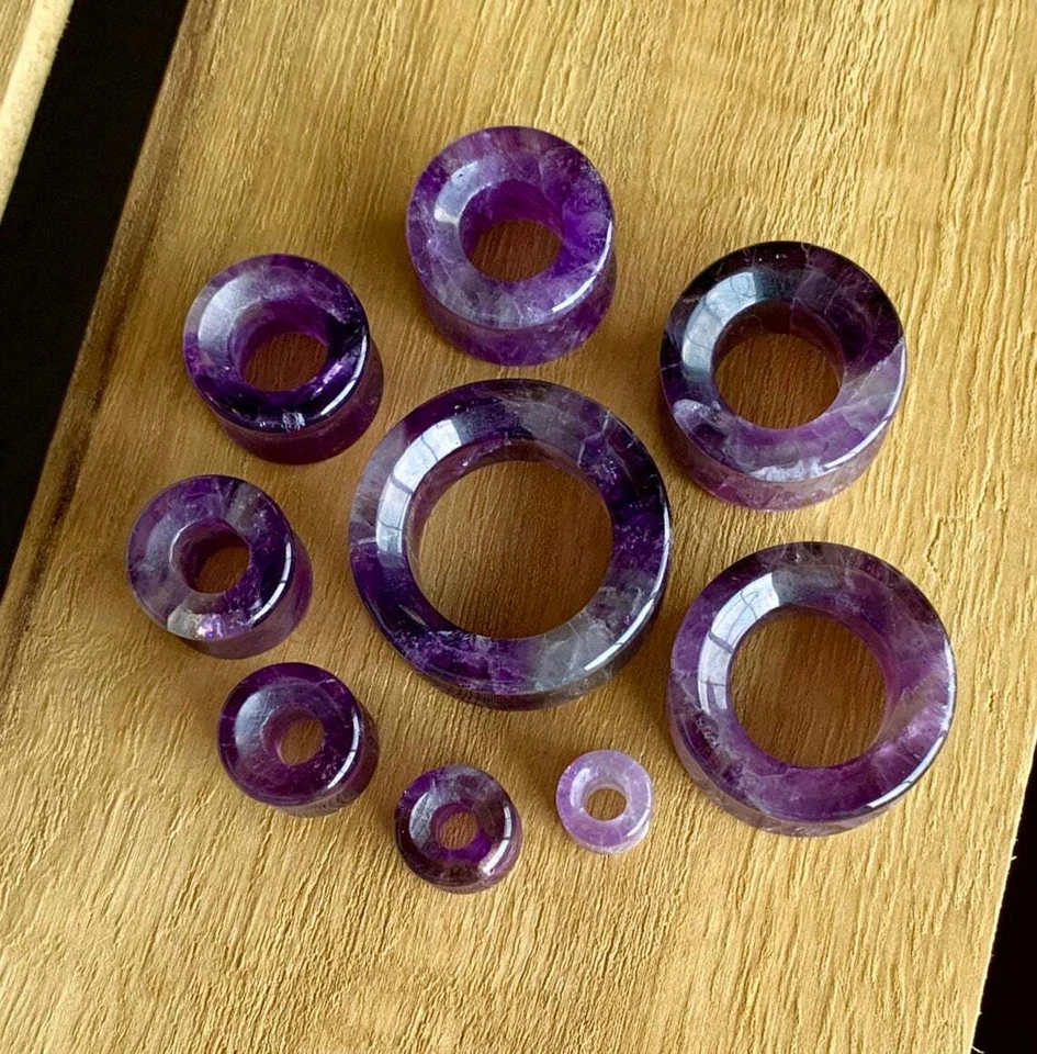 PAR Amatista Amítesis Piedra Orgánica Túneles Tapones Orejeras Medidores Foto 3 de 4