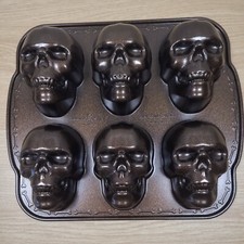 Nordic Ware Mini SKULL CAKELET PAN, Halloween, Baking Mold, Made in USA