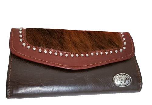 American Leather Co Card Case Wallet Dk Brown Tooled Vachetta ID