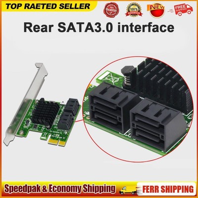 SATA3.0 4 Port Riser PCI-E X1/X4/X8/X16 Expansion Adapter Card 6Gbps for Windows