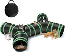 Upgraded Cat Tunnel Bone-Type, 4 Way Collapsible Cat Playhouse Pet Play Tunnel 