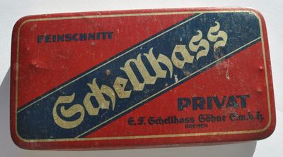 1920s Germany German GCHELLHASS PRIVAT BREMEN Cigarettes Tobacco Empty Tin  Box