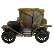Banthrico Metal Car Bank 1974 Bronze Finish 1908 Buick Farmers Bank Trust