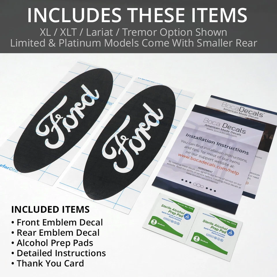 BocaDecals 2015-2023 Ford F150 Emblem Overlay Insert Decals (SET OF 2) - Image 3 of 4