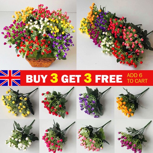 36 Heads Artificial Silk Flowers Bunch Wedding Home Grave Outdoor