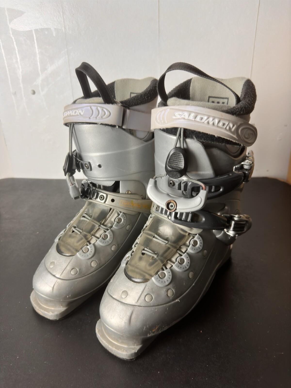 Scarponi da sci Salomon Verse Speed Fit donna 24 grigio sci alpino lacci velocità