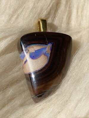 17,16 ct natürlicher australischer Boulder Opal durchscheinend lila Anhänger