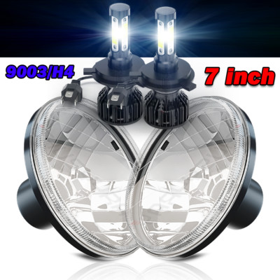 DOT 7'' Round LED Headlight High Low Beam for Land Rover Defender 90 & 110