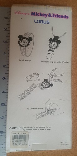 Disney Mickey & Friends Vintage Whistle Watch by Lorus 1980's NIB - Picture 5 of 9