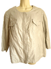 Chico's Jacket 2 Top Shirt 100 LINEN Unlined Zip Front Grey Silver Shimmer