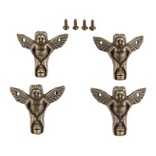 Antique Jewelry Gift Box Wooden Case Feet Leg Corner Protectors Decorative 4Pcs