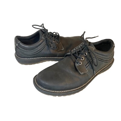 Abeo Men's Lace Up Dark Gray Leather Casual Shoe Sz