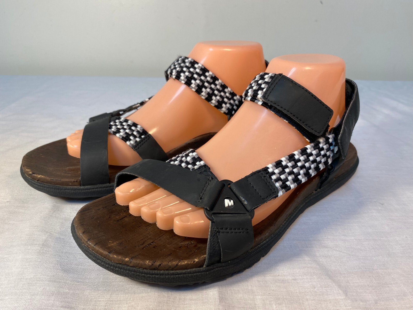 Merrell Around Town Sunvue Sandals Women's Black Woven Strappy US 9