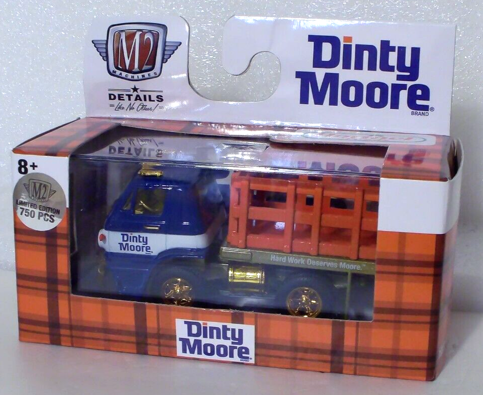 M2 Machines Gold Chase Dinty Moore 1966 Dodge L600 Stakebed 1:64 Diecast