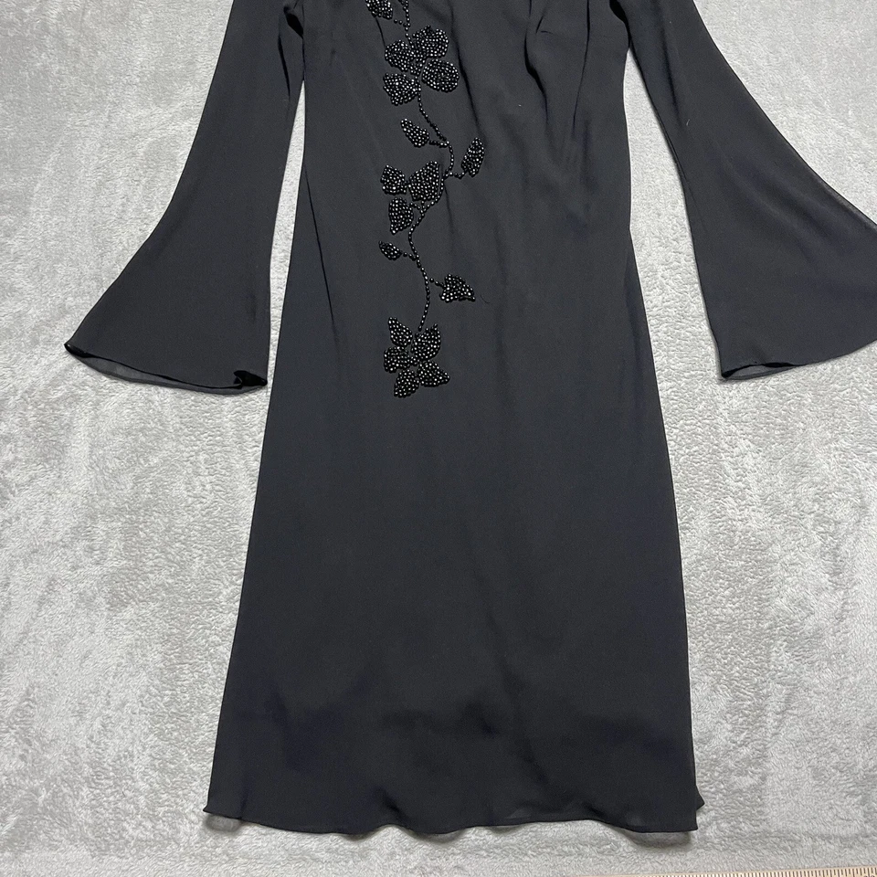 Винтажное женское платье Whimsigoth 10 черное с бисером расклешенный рукав ведьмин готическое вампирское - Изображение 2 из 4
