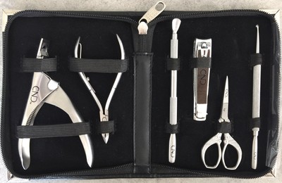 Cnd Manicure Pedicure Implements Kit 6 Pc Nail Clipper Nipper Tools Case Set Nib Ebay