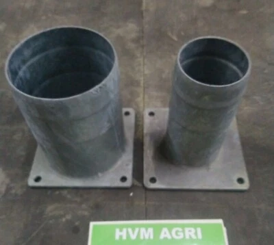HVM Hose connector / tail 6" type square bolt on flange slurry tanker galvanised