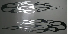 7" Chrome Flames racing x 2 die cut Vinyl car decal stickers