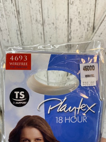 Playtex 18 Hour Warm Steel Sleek and Smooth Wire-Free Bra US 46DDD New - Picture 4 of 4