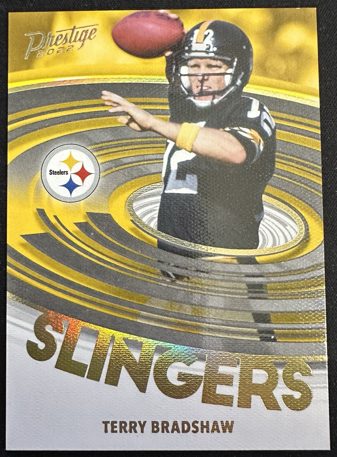 2022 Panini Prestige Terry Bradshaw Slingers #SL-28 Steelers Case Hit