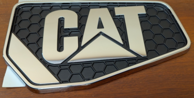 CAT Caterpillar Truck Hood RH Side Emblem 10 1/2 x 6 CT630 Raised