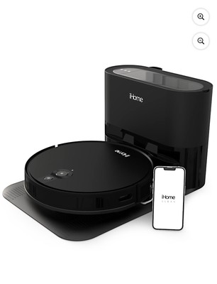 iHome iHRV11-BLK AutoVac Eclipse Pro 3-in-1 Robot Vacuum and Vibrating Mop NEW