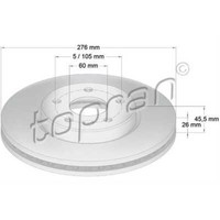 Topran Bremsscheiben Vorne Ø276 Mm BelüFtet FüR Opel Astra J P10 Chevrolet Cruze