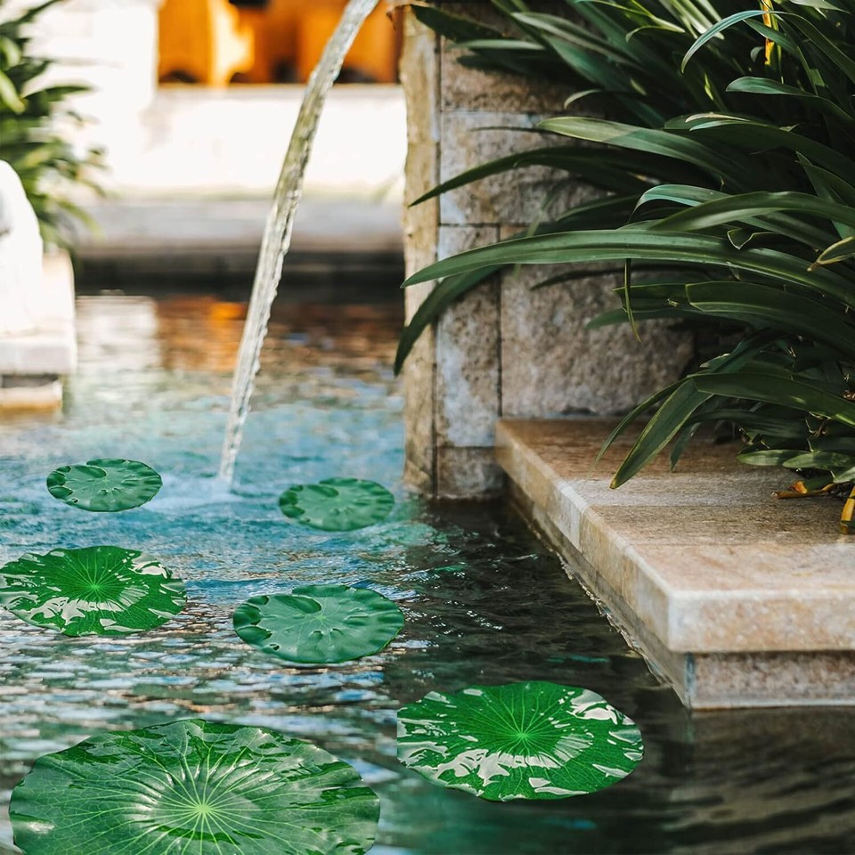 12Pcs Lily Pads for Ponds, Artificial Floating Foam Lotus Leaves, Pads