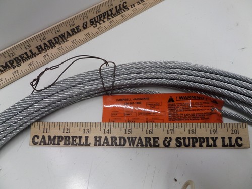 Galvanized Winch Wire Line Pull Cable Choker with Thimble Eye GAC 1/4 x 100' - Picture 2 of 5