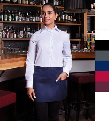 2 Stück Set Karlowsky Bistro Schürze mit aufgesetzter Tasche Waist Apron Basic B