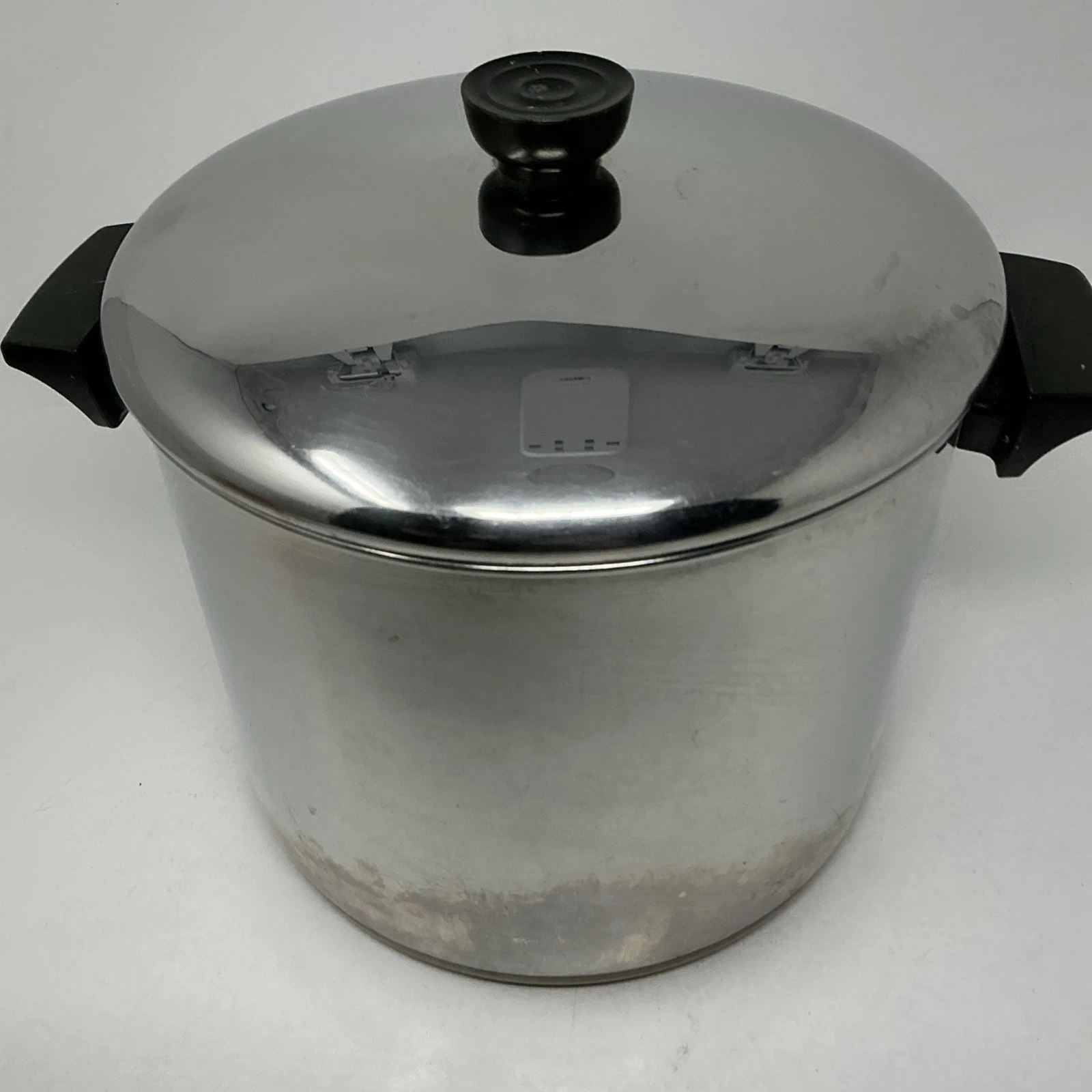 Vintage REVERE WARE 8 Qt Quart Stock Pot Copper Bottom 1801 w/Lid Clinton IL