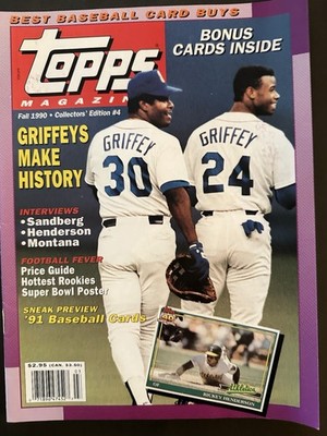 Topps Magazine #4 Fall 1990 Ken Griffey Jr. & Sr. Ricky Henderson Sandberg Cards