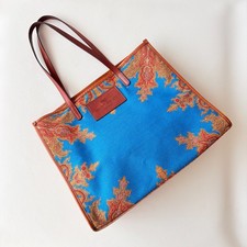 Borsa tote ETRO Paisley jacquard blu marrone bordo pelle A4 business uomo Italia