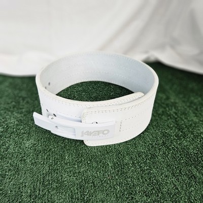 Jayefo Fitness White Powerlifting Lever Belt Size Medium 38'' Long 4'' Wide