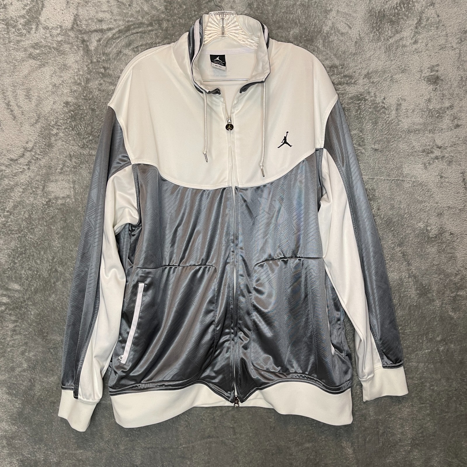 Nike Mens Air Jordan XI Retro Knit Full Zip Jacket Small Cool Grey 11 Gray XL