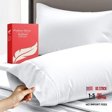 100% Egyptian Cotton Queen/Standard Pillow Standard / Queen Pillowcases White