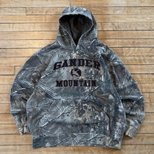 Gander Mountain Camo Hoodie Sweatshirt Realtree y2k Size M Skater Outdoors