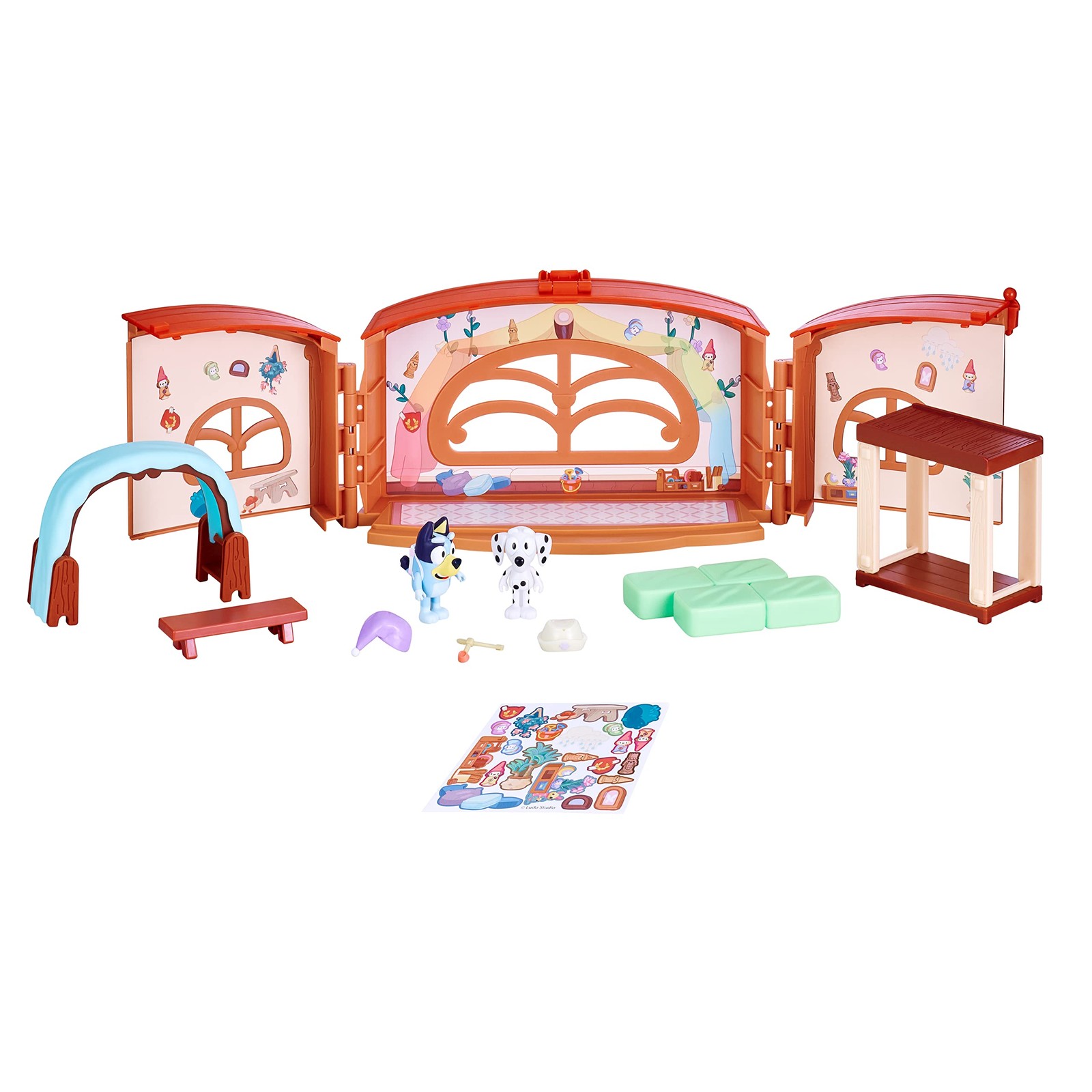 Bluey School Friends- Calypso's School Playset, 2.5-3'' posable Figures Playset S