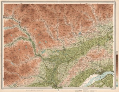Perth Umgebung Firth of Tay Dundee Strathmore Strathtay Cairngorms 1912 Karte
