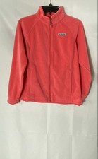 Columbia Girls Benton Springs Full Zip Fleece Jacket Salmon Pink Sz L 14/16