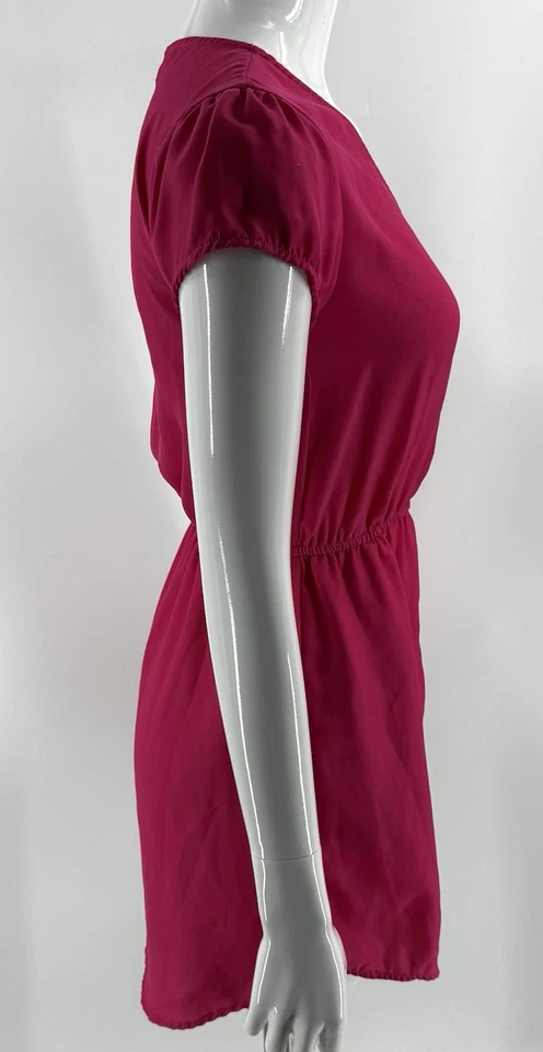 Kimchi Blue Mini Dress Size Small Magenta Pink Blouson Pockets Solid Womens - Image 4 of 4
