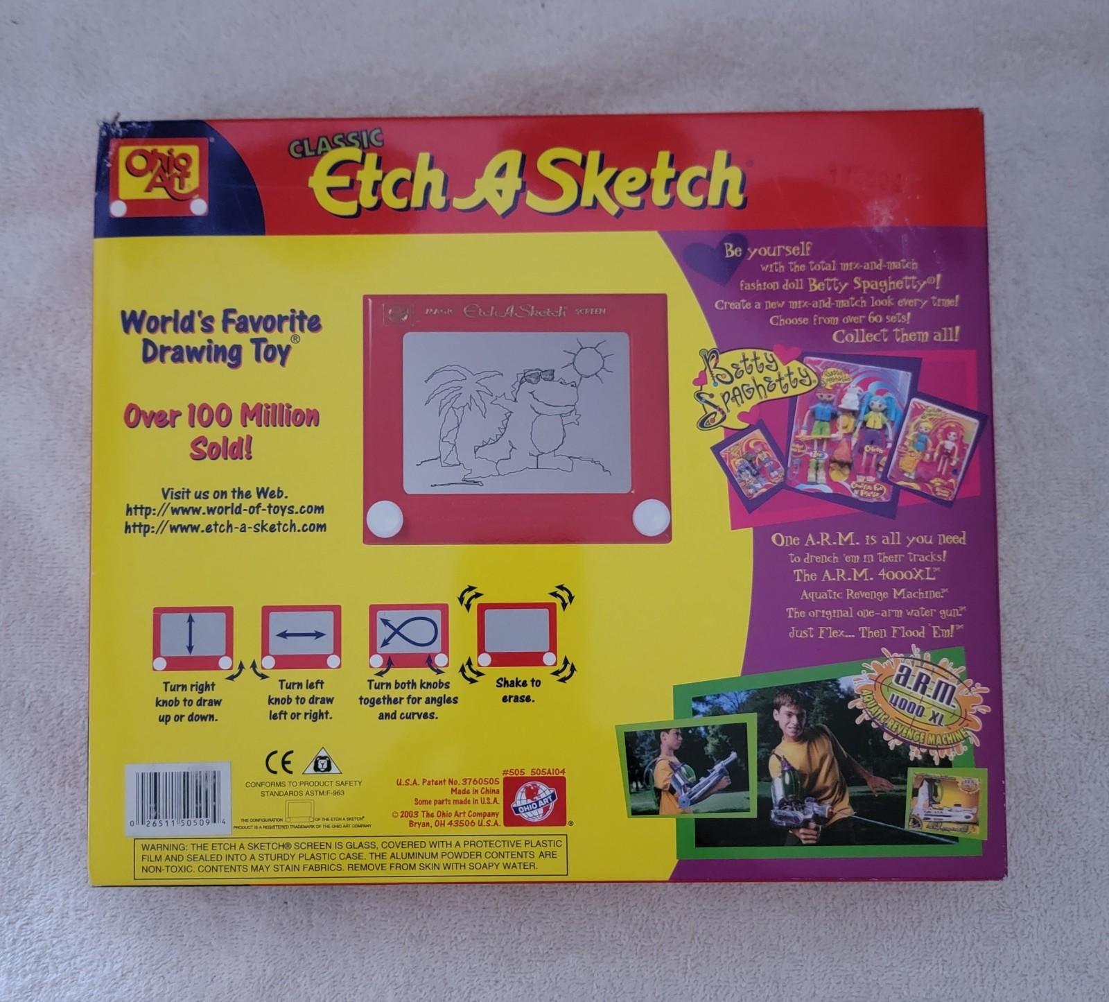 2003 Classic Etch A Sketch Original Packaging With Magna Doodle New Read
