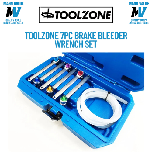 Toolzone 7tlg Bremse Kupplung Entlüftungsschlüssel Schraubenschlüssel Set 12pt 7-12mm AU349 Entlüfter - Bild 1 von 6