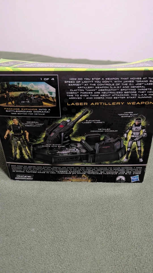 GI Joe Rise Cobra Artillería Láser Arma LEY 2009 Figuras Halcón Plata Grand Slam Foto 4 de 4