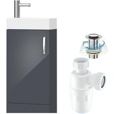 BELOFAY 400mm Bathroom Vanity Unit with Basin,Trap and Waste, No Tap Included